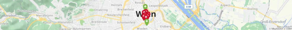 Kartenansicht für Apotheken-Notdienste in der Nähe von 1010 - Innere Stadt (Wien)